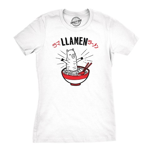 Womens Llamen Funny Ramen T-shirt For Foodie Girls - Crazy Dog Women's T Shirt - image 1 of 4