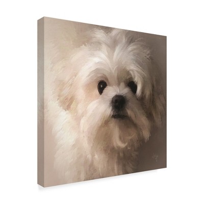 Lois Bryan 'Maltese Puppy Portrait' Canvas Art