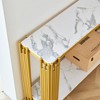 NicBex Console Table with Faux Marbling Shelves,Entryway Table with Adjustable Feet,Modern Couch Table for Living Room,Gold - 4 of 4