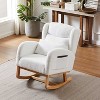 CAVINAS Polyester Fabric Glider Rocking Chair with High Backrest,Cozy Upholstered Rocking Chairs,Nursery Accent Chair for Bedroom - 2 of 4