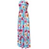 Clearlove Women Strapless Casual Loose Ruched Long Maxi Dress with Pockets - 3 of 4