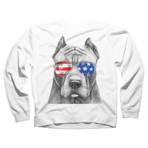 Adult Design By Humans American Pitbull With Sunglasses By Sweatshirt - 1 of 2