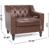 NicBex PU Leather Accent Chair,Upholstered Living Room Chairs with Button Tufted Backrest and Birch Legs,Accent Chairs for Living Room - image 3 of 4