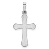 Black Bow Jewelry 14k White Gold Polished Rounded Hollow Cross Pendant - 3 of 4