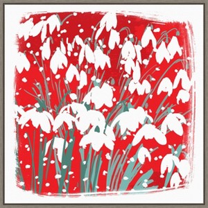 Amanti Art Snowdrops by Jenny Frean Canvas Wall Art Print Framed 22 x 22-in. - 1 of 4