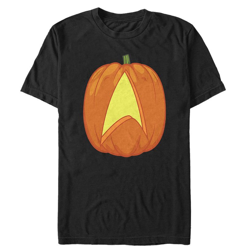 Men's Star Trek Halloween Starfleet Pumpkin T-Shirt, 1 of 5