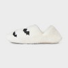 Women's Bats Embroidered Halloween Faux Fur Slipper Socks with Grippers - Hyde and EEK Boutique™ Ivory/Black - 2 of 4