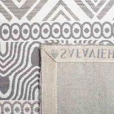 Marbella Gray Hand Woven Geometric Wool Area Rug