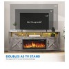 Farmhouse TV Stand with 36" Fireplace, Entertainment Center with LED Lights & Power Outlet For Living Room,Media Console with Barn Door Cabinet - 3 of 4