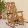 Lyngins Outdoor Rocking Chair with Slat Backrest,Glider Rocking Chair with Wide Armrest,Polyester Accent Chair for Living Room,Garden - 4 of 4