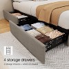 Homhougo Full Size Bed Frame with 4 Storage Drawers, Upholstered Platform Bed Frame with Adjustable Headboard, Diamond Stitched Button Tufted, Grey - 4 of 4