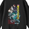 My Hero Academia Season 6 Heroes Group Art Crew Neck Long Sleeve Youth Black Sweatshirt - 2 of 2
