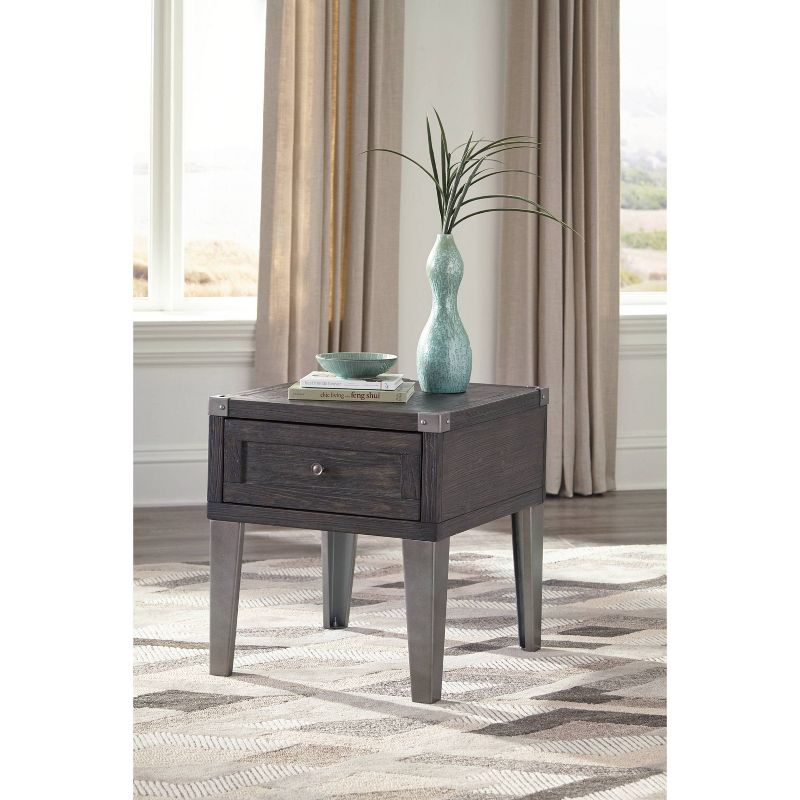 Todoe End Table with USB Ports and Outlets Dark Gray - Signature Design by Ashley, 3 of 13