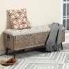 LuxenHome 47.2-Inch Wide Upholstered Wood Storage Bench Brown - image 4 of 4