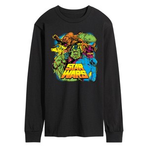 Men's - Star Wars - Neon Alien Creatures Long Sleeve Graphic T-Shirt - 1 of 3