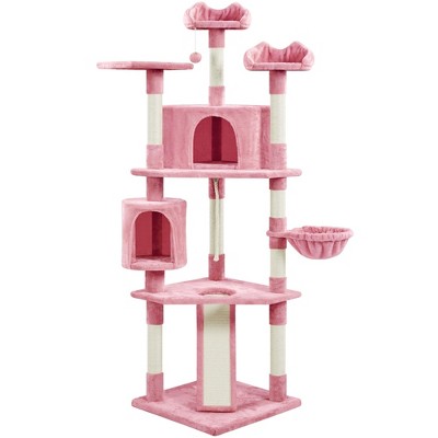 Yaheetech Dark Grey 181.5Cm Large Cat Tower Multi-Level Cat Tree 2 Cozy Perches, 2 Condos And