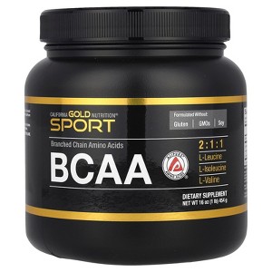 California Gold Nutrition Sport, BCAA Powder, AjiPure®, Branched Chain Amino Acids with L-Leucine, L-Isoleucine and L-Valine, 1 lb (454 g) - 1 of 4