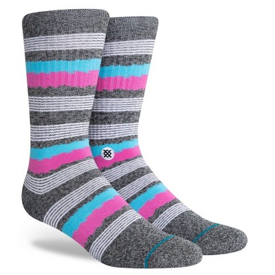 STANCE Stretched Striped Crew Casual Socks - Black L