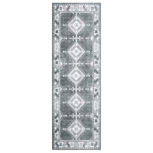 Bohemia Geometric Area Rug, Imitation Cashmere Polyester, Foldable, Washable, Non-Slip Backing for Hallway, Kitchen & Entryway - 1 of 4