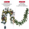 6ft Silver & White Christmas Garland with Lights ,Battery Operated, Pine Cones & Ball Ornaments for Indoor/Outdoor Mantle & Stair Railing Decorations - 4 of 4