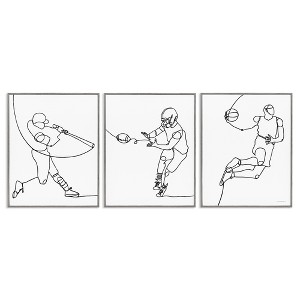 Stupell Industries Simple Line Doodle Playing Sports, 11" x 14" - 1 of 4