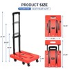 OBOKATA-Folding Hand Truck, 500 LB Heavy Duty Luggage Cart, Utility Dolly Platform Cart with 6 Wheels & 2 Elastic Ropes for Luggage,Orange - 2 of 4