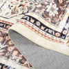 Area Rug, Washable Rug - Vintage Floral Print Ultra Thin Stain Resistant, Yellow Brown Boho for Bedroom, Dining Room - 3 of 4