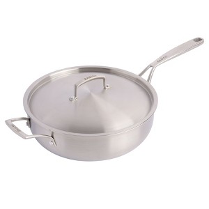 Babish Tri-Ply Stainless Steel Professional Grade Saute Pan w/Lid, 5-Quart - 1 of 4