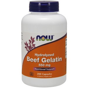 Beef Gelatin 550mg Hydrolyzed by Now Foods  -  200 Capsule - 1 of 2