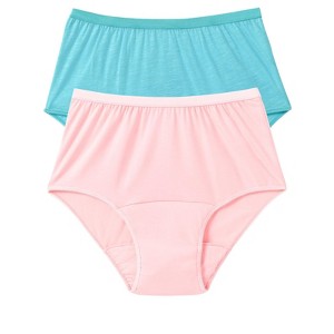 Comfort Choice Women's Plus Size Cotton Incontinence Brief 2-Pack - 1 of 4