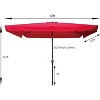 Vynxaria 10x6.5ft Rectangular Patio Umbrella - Waterproof with Crank & Tilt for Outdoor Shade - 2 of 4