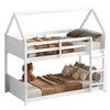 YOOCOZZ Twin over Twin House Floor Bunk Bed with Safety Guardrails and Headboards - 3 of 4