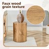 Gulches Wood Grain Round MDF Indoor Coffee Table 11x11x15 Inch Cylindrical Industrial Style No Assembly - 4 of 4