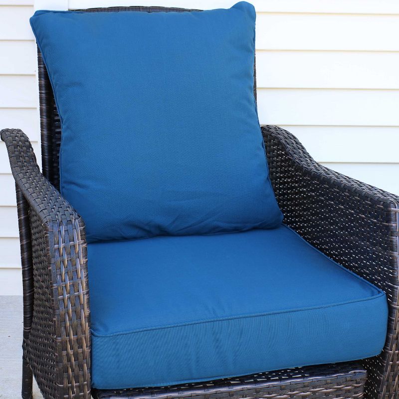 Sunnydaze Indoor/Outdoor Olefin Replacement Deep Back and Seat Cushion Set for Patio Chair - 2pc, 2 of 9