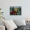 Northlight LED Lighted Fiber Optic Santa in Truck Christmas Canvas Wall Art 11.75" x 15.75" - 2 of 4