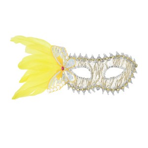 Unique Bargains Side Feather Masquerade Princess Half Face Party Mask 1 Pc - 1 of 4