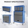 Tool Cart With 7 Organizer Tray Divider Set & Wheels, Large Rolling Tool Box Organizer For Garage, Workshop, Home Crafts - 3 of 4