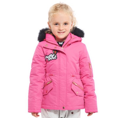 Rokka&rolla Girls' Winter Coat With Faux Fur Hood Parka Jacket-hot Pink ...