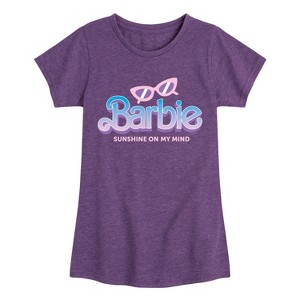 Girls' - Barbie - Sunglasses and Sun Fitted Short Sleeve Graphic T-Shirt - 1 of 3