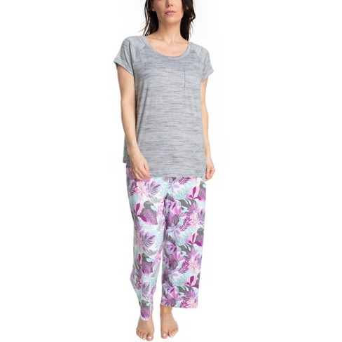 Hanes Womens Sweet Dreams 2 Piece Pajama Set, Grey/sweet Palm, X Large :  Target