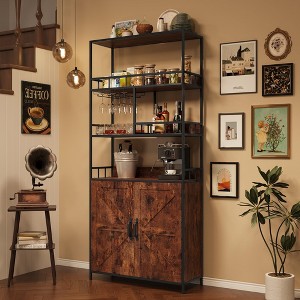 Kitchen Bakers Rack with Coffee Bar and Microwave Oven Stand ¨C Storage Cabinet - 1 of 4