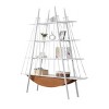 Sailboat-Inspired Bookshelf,4-Tier Open Storage Shelf with Drawer, Wooden & Metal Freestanding Bookcase for Living Room,Office & Home-Tanpinhause - 4 of 4