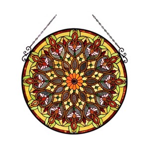 Chloe Lighting Arabella Tiffany-Style Victorian Stained Glass Window Panel 26`` Width - 1 of 4