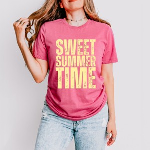 Simply Sage Market Sweet Summer Time Block Distressed Short Sleeve Tee - 1 of 4