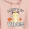 Women's - Pokémon - Lazy Day Vibes Meowth Cropped Graphic Hoodie - 2 of 3