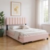 HomeRoots Pink Tufted Velvet Upholstered Queen Bed Frame With Trundle And Drawers - 2 of 4