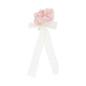 Unique Bargains Mesh Ribbon Pearl Scrunchie 1 Pc - 1 of 4