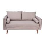 Flash Furniture Evie Mid-Century Modern Loveseat Sofa with Fabric Upholstery & Solid Wood Legs