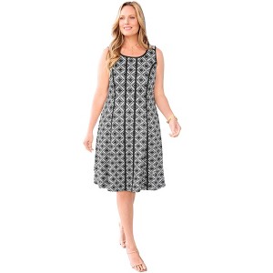 Catherines Fit & Flare Sleeveless Dress - 1 of 2