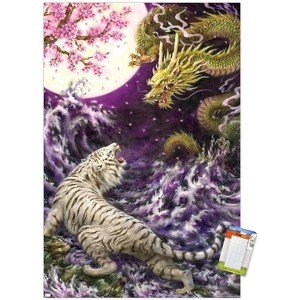 Trends International Kayomi Harai - Moonlight Dragon and Tiger Unframed Wall Poster Prints - 1 of 4